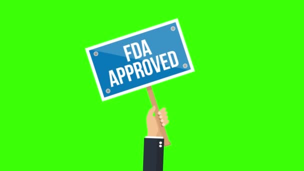 Fda Approved Sign Animation Motion Animation — Stock Video