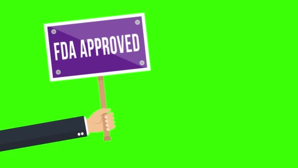 Fda Approved Sign Animation Motion Animation — Stock Video