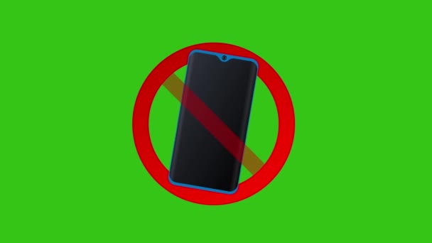 Никакой Анимации Телефону Значок Телефона Выключите Телефон Изолированный Зеленом Фоне — стоковое видео