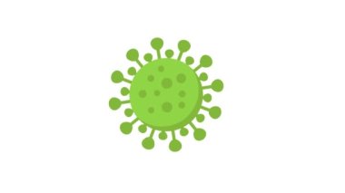 Beyaz arka planda Coronavirus ikon animasyonu. 4K video. Açıklayıcı video, web sitesi, tebrik kartları, uygulamalar ve sosyal medya paylaşımları için kullanışlı