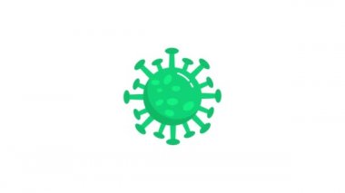 Beyaz arka planda virüs ikonu animasyonu. 4K video. Açıklayıcı video, web sitesi, tebrik kartları, uygulamalar ve sosyal medya paylaşımları için kullanışlı