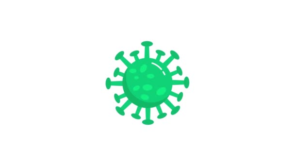 Animación Icono Virus Fondo Blanco Vídeo Útil Para Explicar Videos — Vídeos de Stock