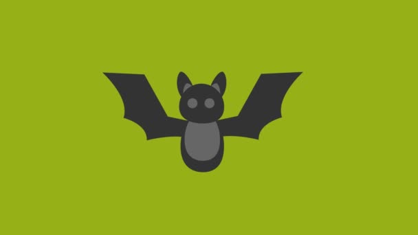 Animation Icône Chauve Souris Sur Fond Écran Vert Vidéo Clé — Video