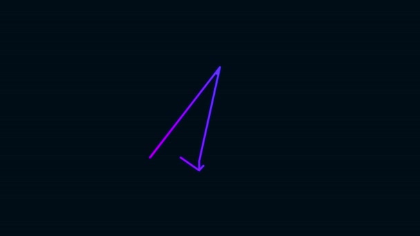 Paper Plane Icon Animation Glowing Neon Line Icon Gradient Color — Stock Video