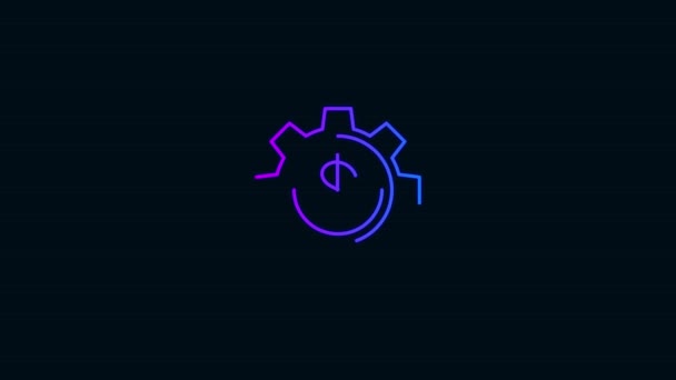 Dolar Mince Řádek Ikony Animace Glowing Neon Řádek Ikona Barvou — Stock video
