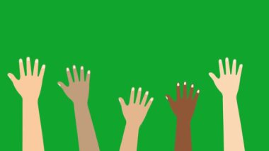 Çoklu etnik siluet el animasyonu.