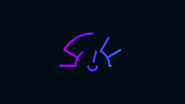 Ölçü Çizgisi Simgesi Canlandırması Gradyan Renk Ile Parlayan Neon Çizgi — Stok video