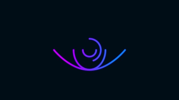 Ögonlinje Ikon Animation Glödande Neon Line Ikon Med Lutning Färg — Stockvideo