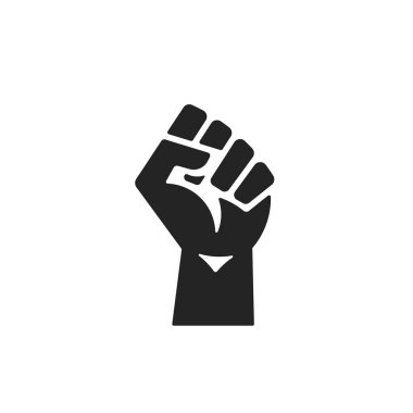 Devrim Protestosu Yumruk Kaldırma Sembolü. Web Simgesi Logo Şablonu Tasarım Elemanı.