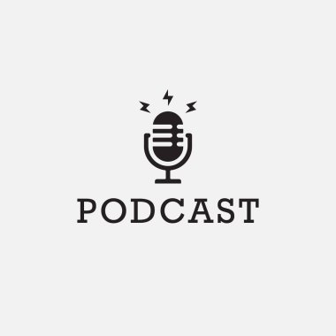 Podcast Mikrofon Simgesi. Web Sembol Logosu Şablon Tasarım Elemanı.