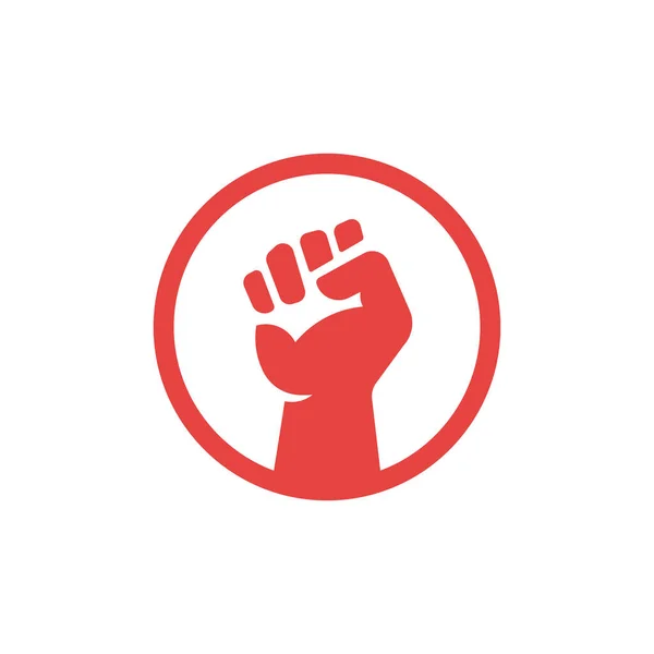 Revolutie Protest Raised Fist Symbool Web Icon Logo Template Ontwerp — Stockvector