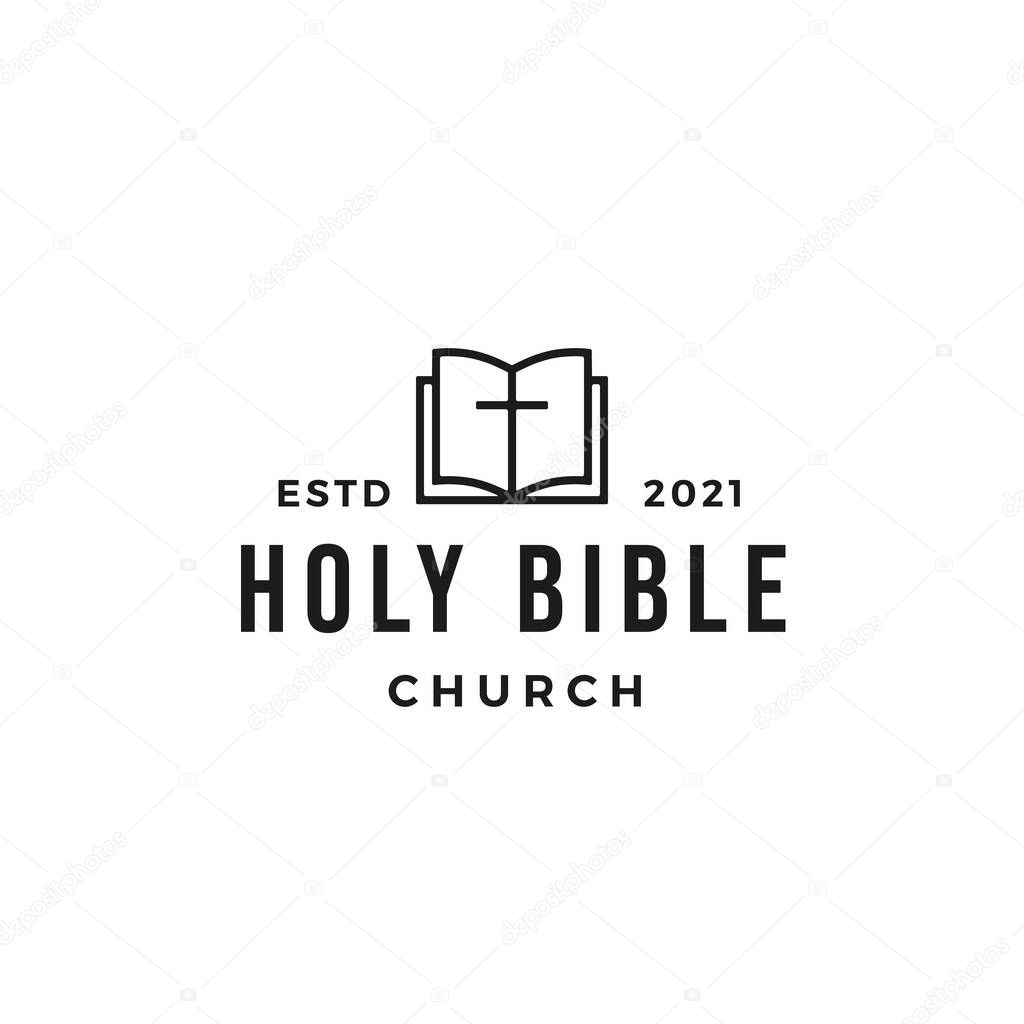 Holy Bible church logo Icon. Web Symbol Logo Template Design Element.