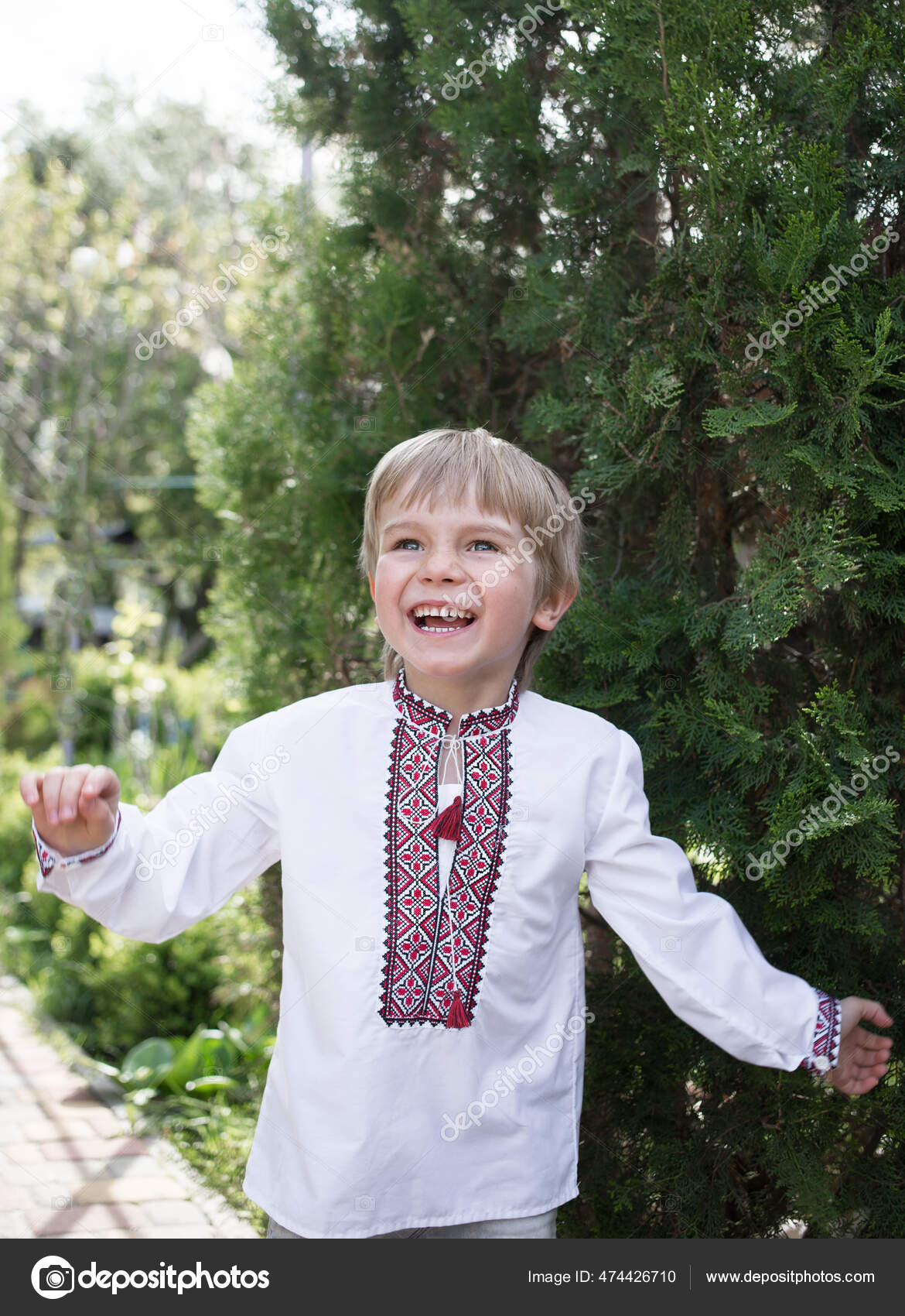 Smiling Ukrainian Boy Years Old Embroidered Shirt Emotion Joy His Stock  Photo by ©pav2@ukr.net 474426710