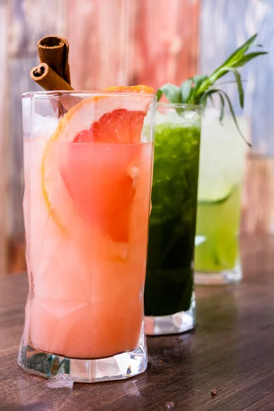Berry Soft Drink Bar Menu Berry Lemonade Juice Fruit Drink Stock Photo