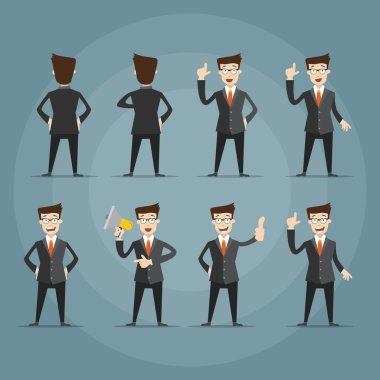 işadamı bir megafon ile