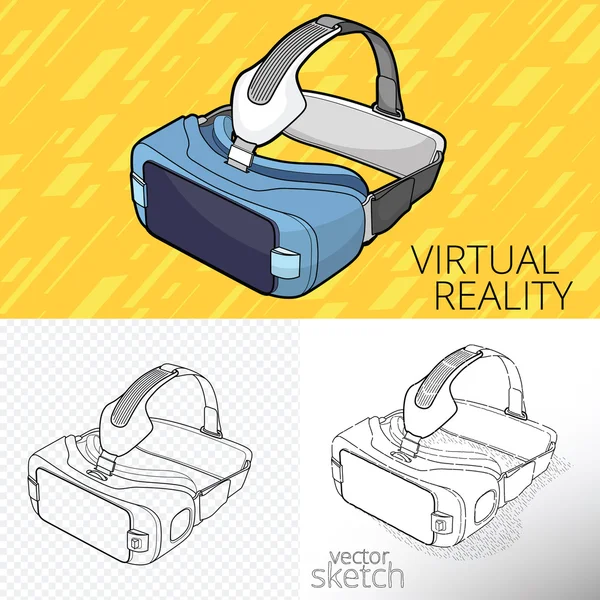 Realtà virtuale VR — Vettoriale Stock