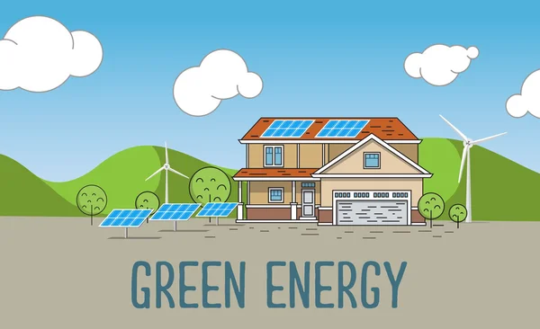 Düz tasarlanmış afiş kavramı Eco dostça ev