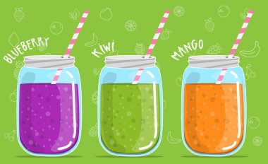 Yaban mersini kivi mango smoothies cam