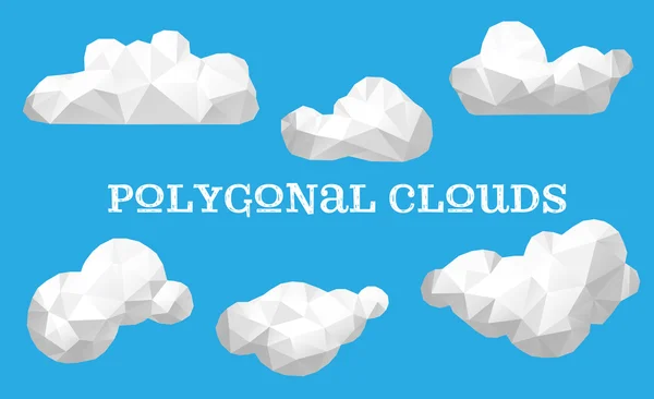 Poligonal bulutlar vektör kümesi — Stok Vektör