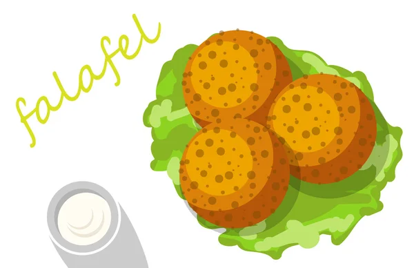Falafel pita ripiena di verdure . — Vettoriale Stock