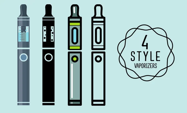 Düz simgeler vaporizers, dizi e-sigara.
