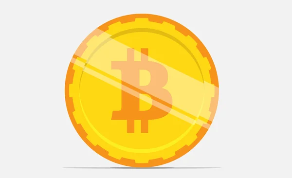Düz tasarım sikke Bitcoin sembolü. Vektör çizim.