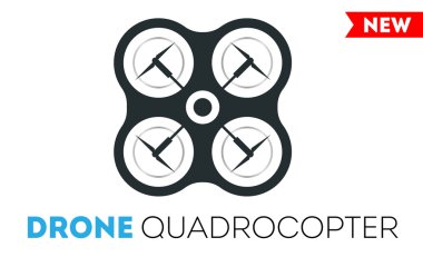 Quadrocopter dron vektör simgesi. Uçak kontrollü güvenlik quadrocopters helikopter.