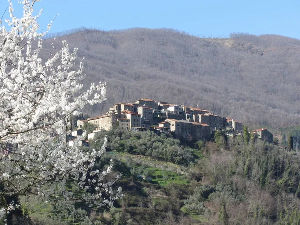 Panorama Del Paese Castelvecchio Provincia Pistoia Toscana Italia — Foto Stock