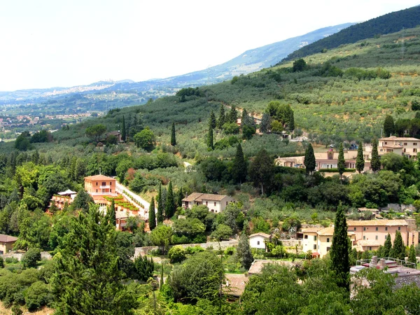 Beautiful italian landscape from Spello - Umbria — Stock Photo, Image