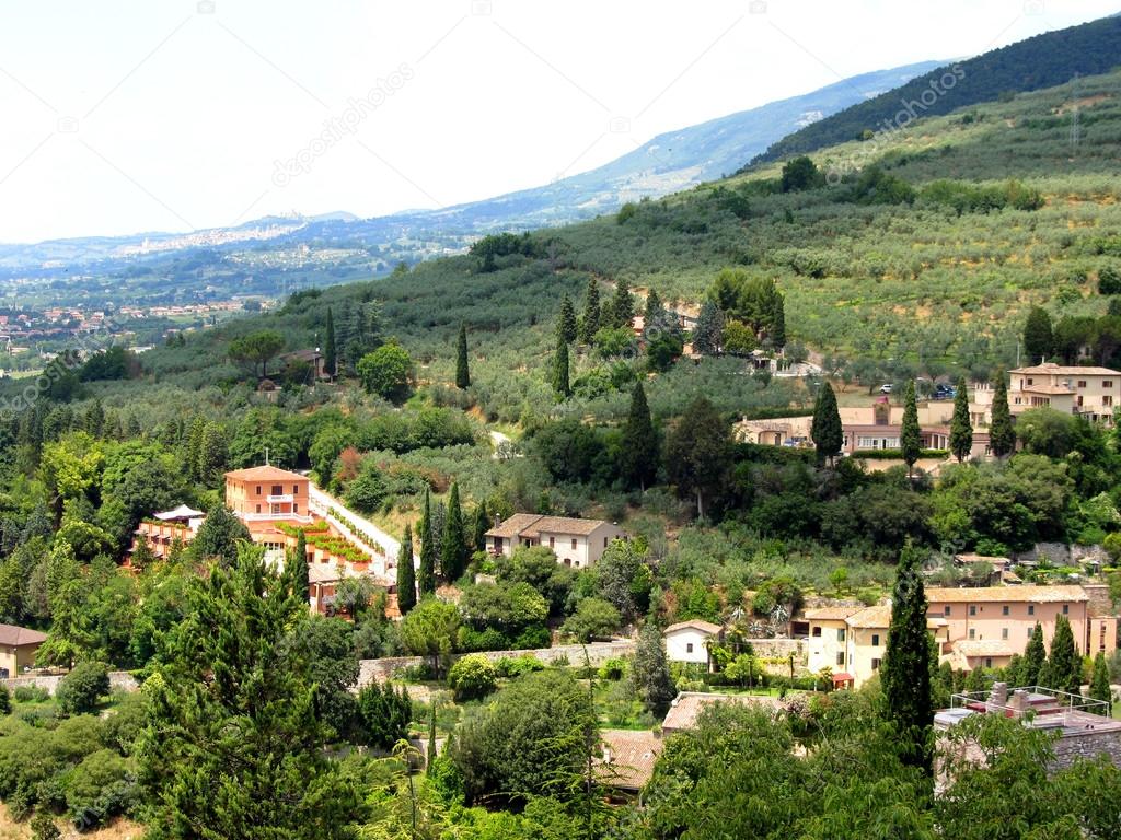 Beautiful italian landscape from Spello - Umbria