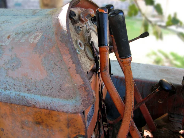 Dashboard of old italian crawler tractor — Stock Photo, Image