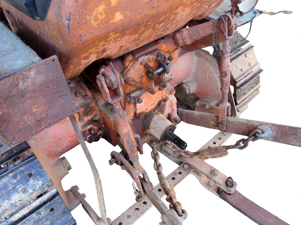 Rear view of old italian crawler tractor — Stock Photo, Image