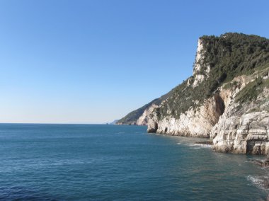 Panoramik görüş Portovenere, La Spezia eyaletinin önemli, İtalya