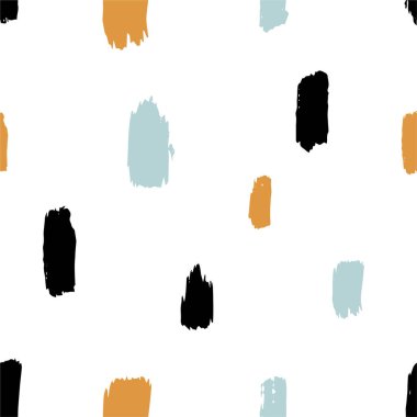 Çizgiler soyut el çizimi karalama vektörü pürüzsüz desen. Farklı şekillere sahip ve beyaz bir arkaplanda desenlendirilmiş soyut dikişsiz desen.