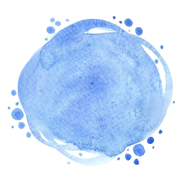Abstract Blauwe Kleur Ronde Borstel Aquarel Hand Schilderen Banner Voor — Stockfoto