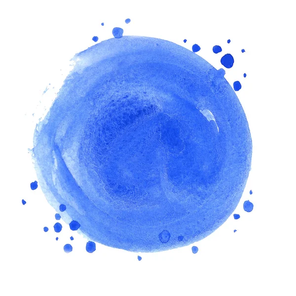 摘要蓝色圆形刷水彩画横幅装饰水上主题概念 — 图库照片