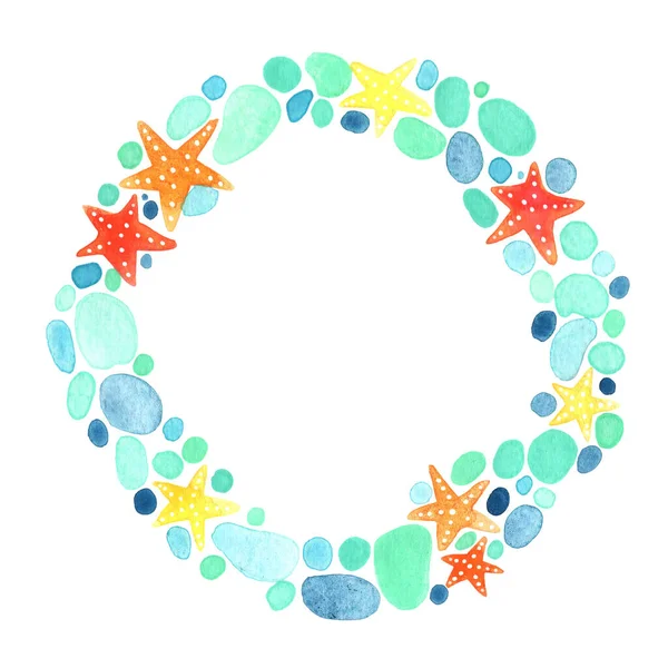 Corona Agua Estrella Mar Burbuja Acuarela Para Decoración Los Eventos — Foto de Stock