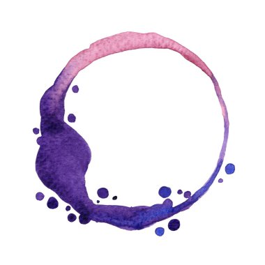 Gece partisinde dekorasyon ve efsanevi tema konsepti için mor ve mor renkli çelenk çerçeveli suluboya el resmi.