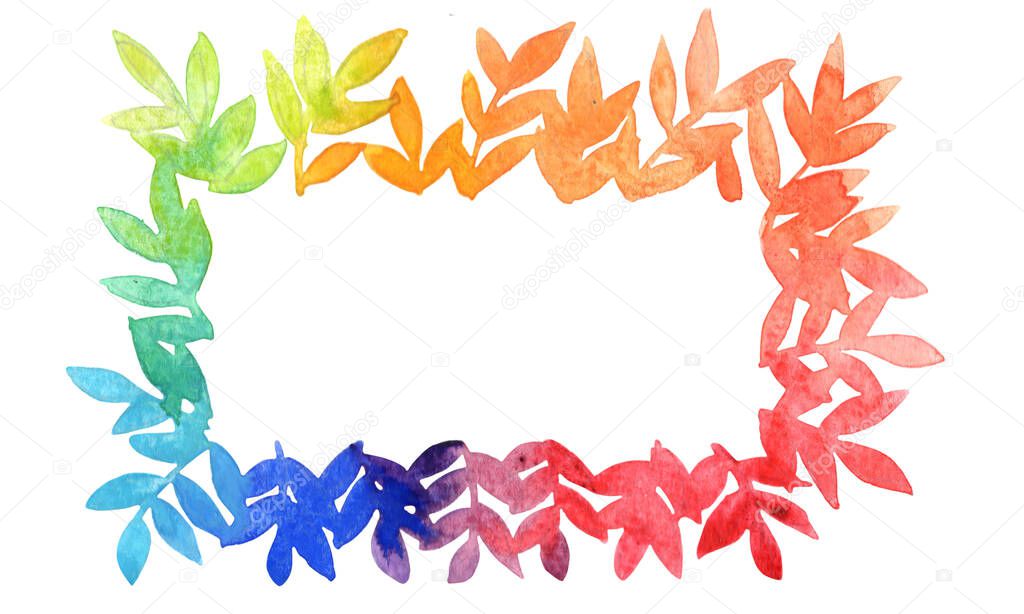 Rainbow fern leaf wreath for decoration on month of pirde event and summer holiday season.
