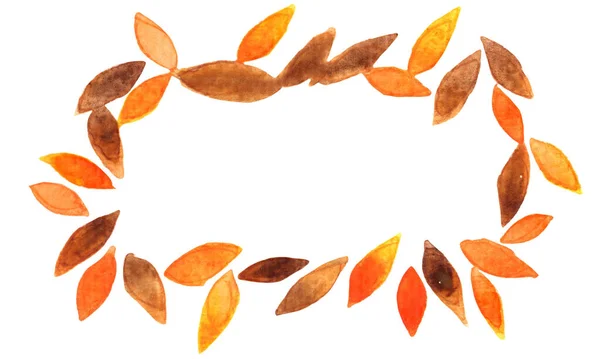Orange Brown Leaves Wreath Decoration Autumn Thanksgiving Festival — Stock Photo, Image