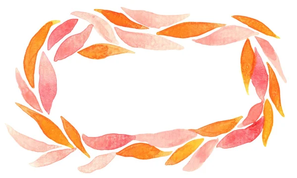Абстрактные Сладкие Осенние Листья Рамка Акварель Украшения Осенний Сезон Свадебное — стоковое фото