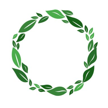 Doğal, organik ve bahar mevsimi konsepti üzerine dekorasyon için soyut yeşil yapraklar vektörü.