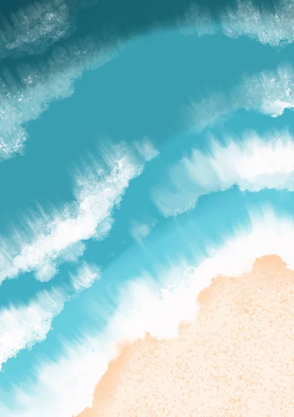 Піщаний Пляж Хвилею Океану Тлі Літніх Свят Морської Концепції Життя — стокове фото