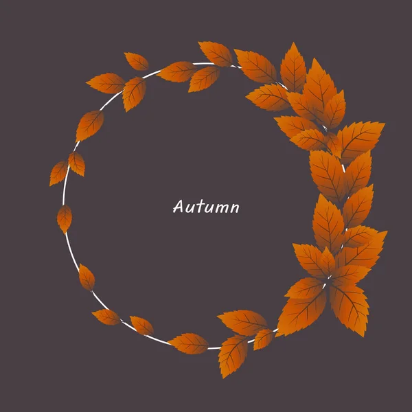 Beech Leaf Wreath Vector Decoration Autumn Season Thanksgiving Festival — Stock Vector