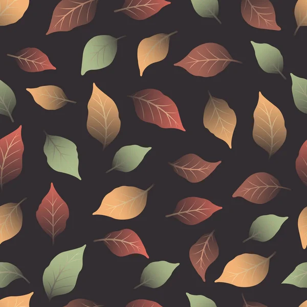 Farbenfrohe Herbstblätter Nahtloser Mustervektor Zur Dekoration Der Herbstsaison Des Erntedankfestes — Stockvektor