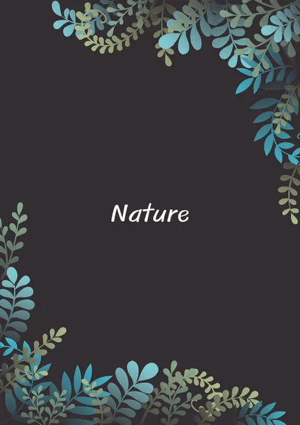 Fern Ivy Weed Frame Vector Decoration Tropical Forest Nature Concept — Archivo Imágenes Vectoriales