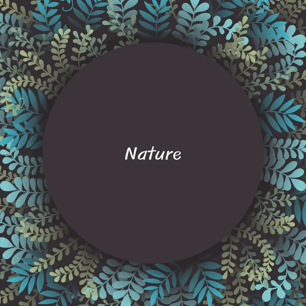 热带森林和自然概念装饰用蕨类 常春藤和杂草框架载体 — 图库矢量图片