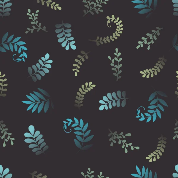 Fern Ivy Weed Seamless Pattern Background Vector Decoration Tropical Forest — Stock Vector