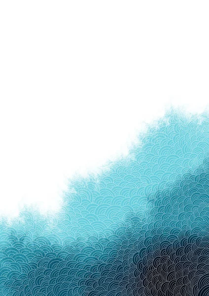 Fundo Aquarela Azul Marinho Abstrato Com Textura Onda Oceano Oriental — Fotografia de Stock