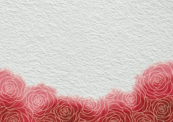 Rose Bloem Doodle Rood Aquarel Frame Illustratie Voor Decoratie Valentijnsdag — Stockfoto